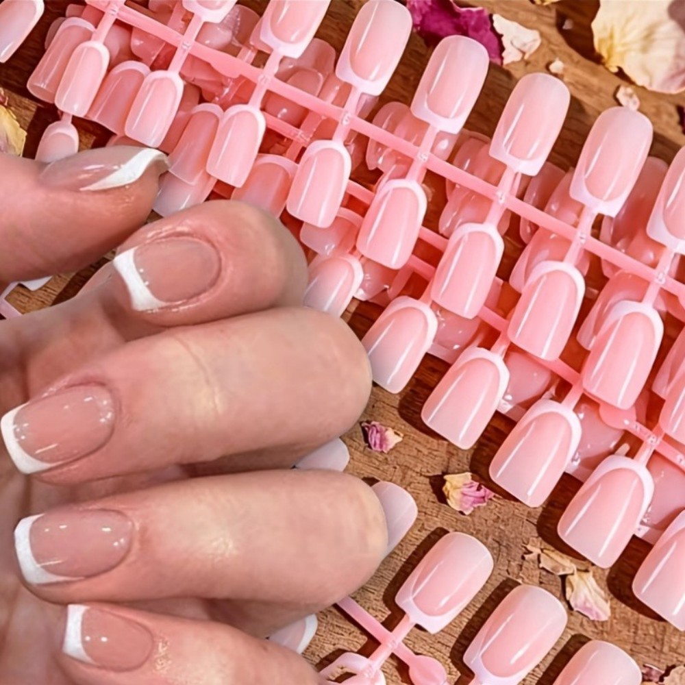 Nail Art Extension - 120 Uñas Postizas Cortas Cuadradas con