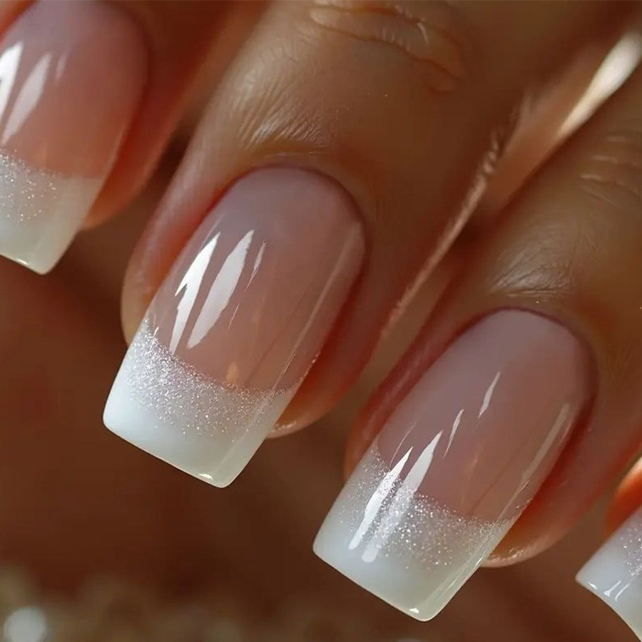Nail Art French - 24 piezas/set de uñas postizas cuadradas