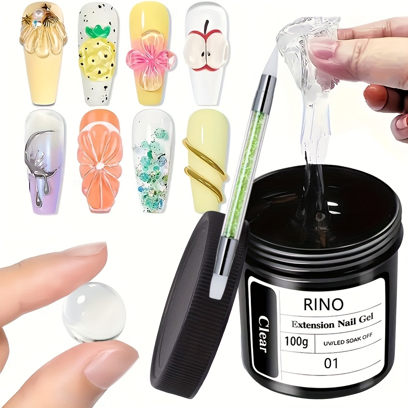Nail Art Extension - Gel de Uñas Transparente Antiadherente de