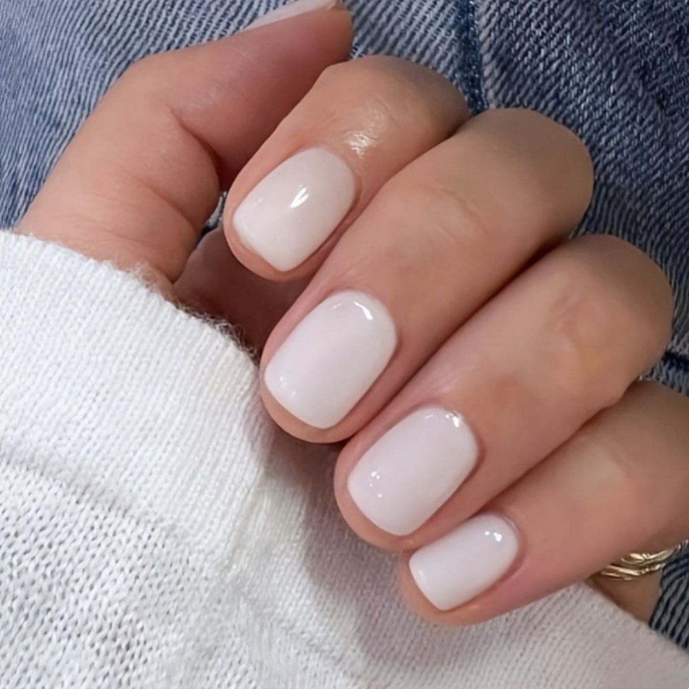 Nail Art Extension - 24 Uñas Postizas Blancas Lechosas, Cortas