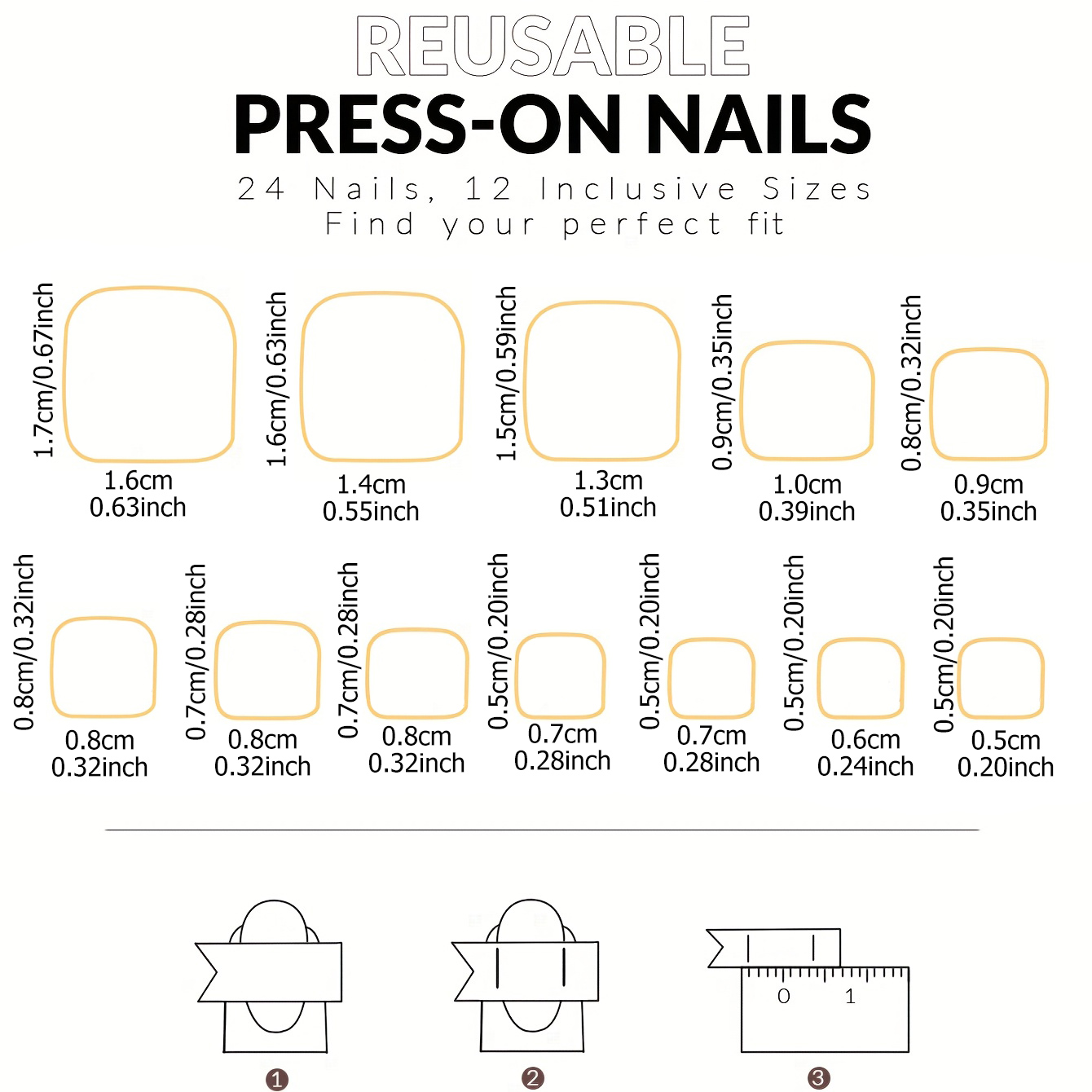 Uñas postizas clásicas blancas - Nail Art French reseña y precio