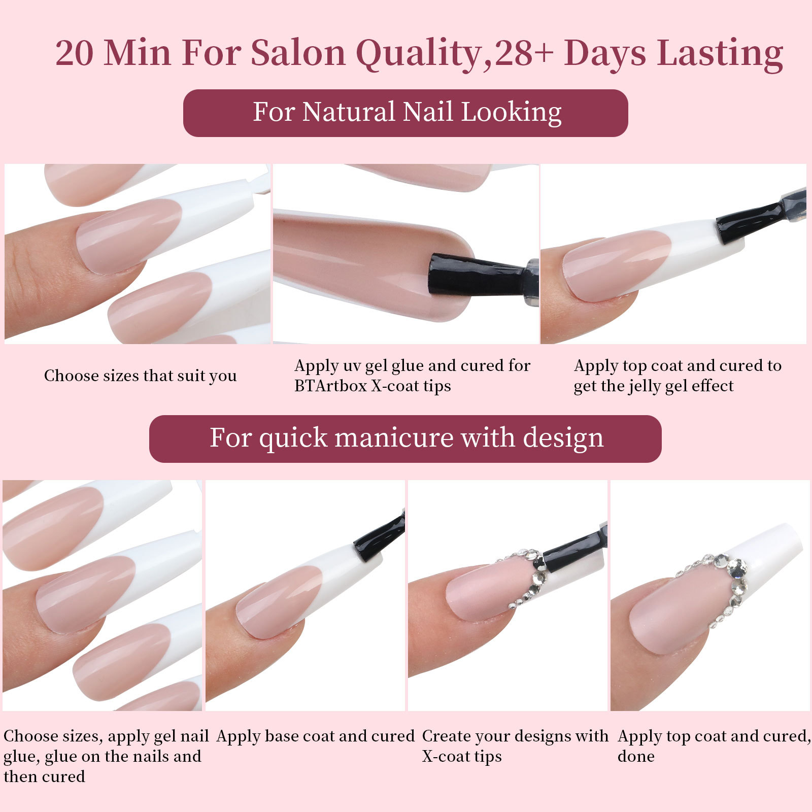 Uñas postizas de colores para  - Nail Art Xl reseña y precio