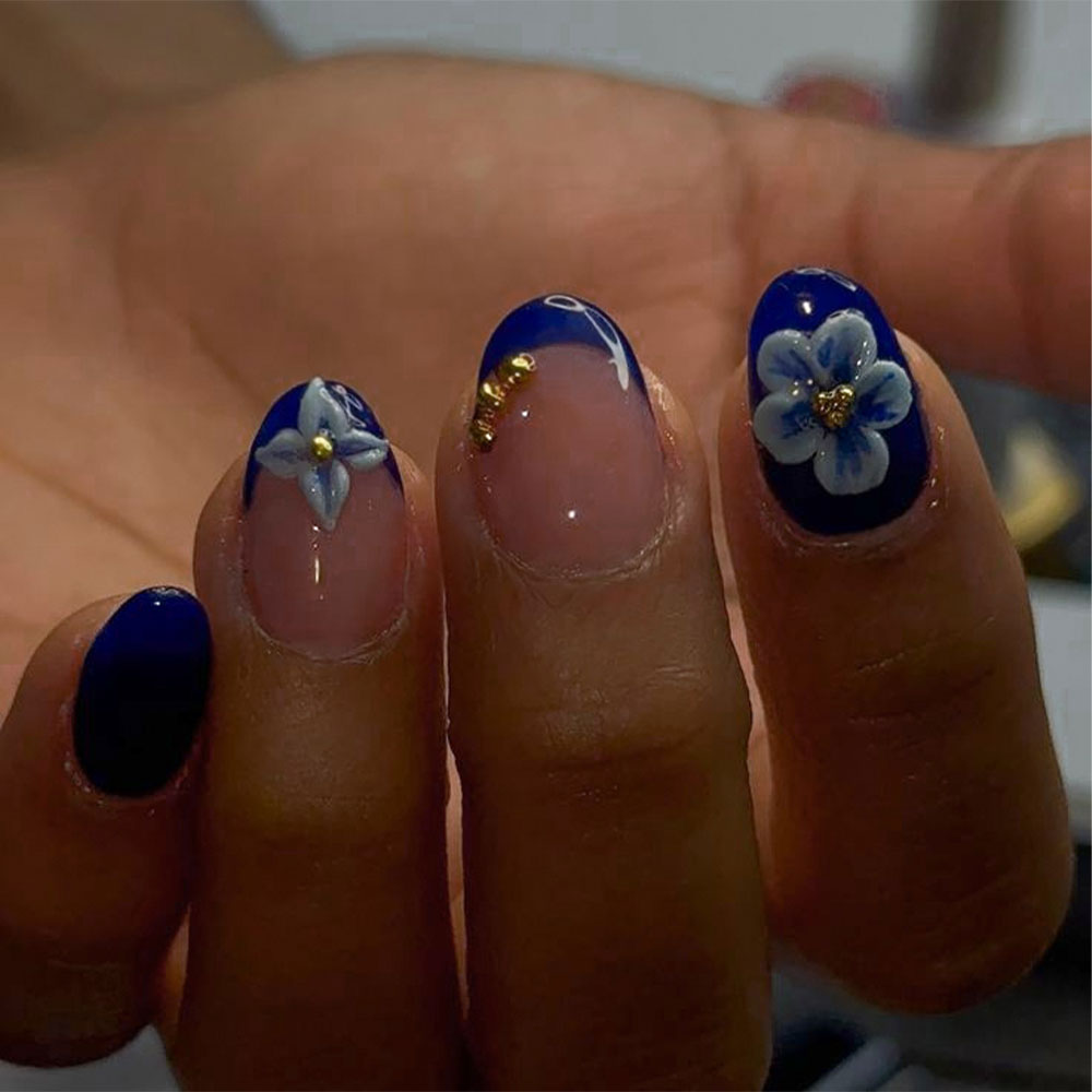 24 Uñas Postizas Cortas Ovalad - Nail Art French reseña y precio