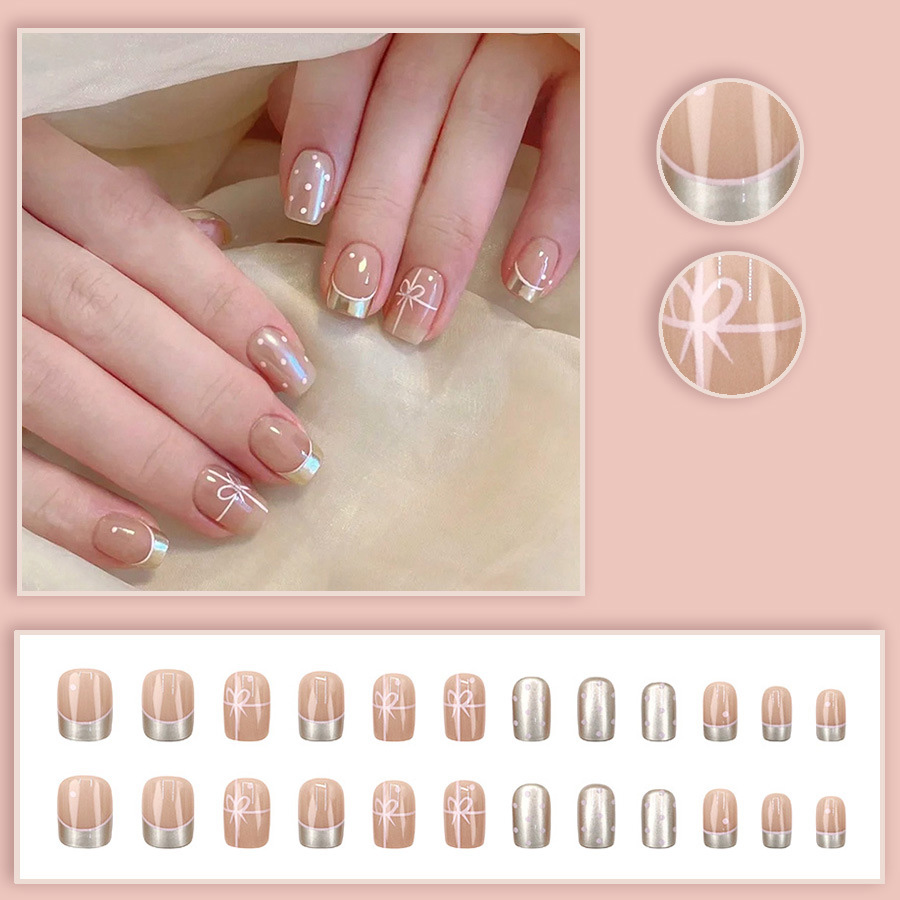 Uñas postizas cortas cuadradas - Nail Art French reseña y precio