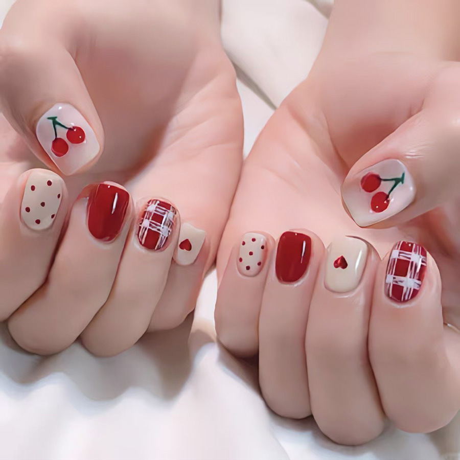 Uñas postizas cortas cuadradas - Nail Art French reseña y precio