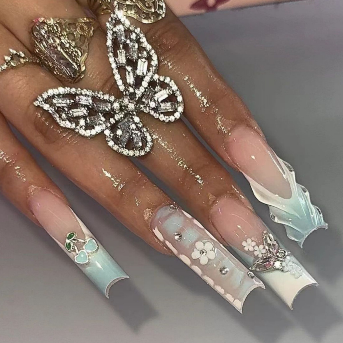 24 Uds. De uñas postizas cuadr - Nail Art French reseña y precio
