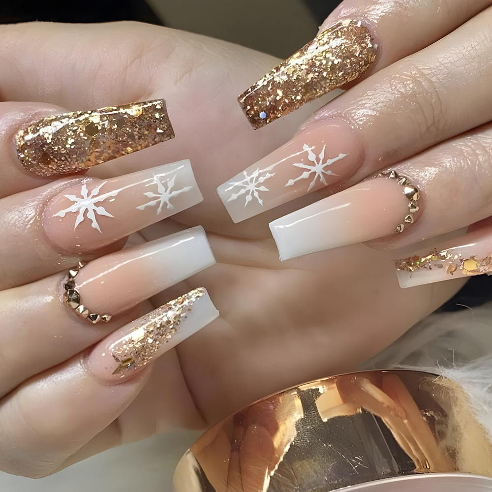 24 Uds. De uñas postizas cuadr - Nail Art French reseña y precio
